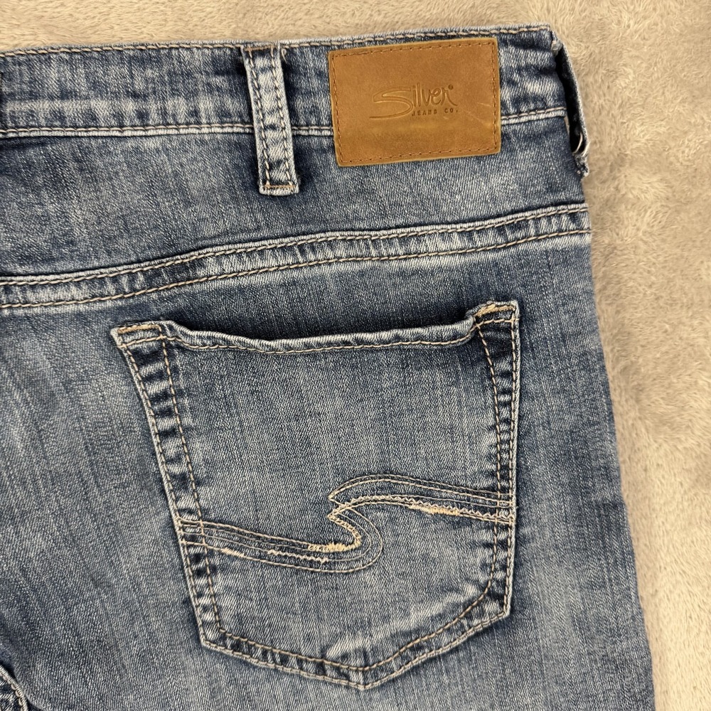 Silver Jeans Co Mens 40x30 Gordie Blue Loose Relaxed Straight Stretch Whiskered - Picture 6 of 16